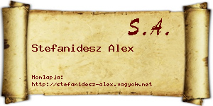 Stefanidesz Alex névjegykártya